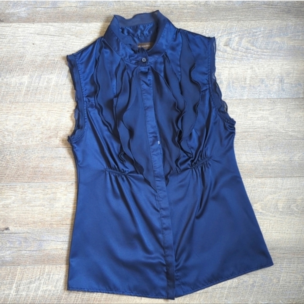 The Limited Ruffle Dark Blue Top